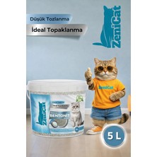ZeniCat Marsilya Sabunlu Bentonit Kedi Kumu 5 Lt – İnce Taneli, Güçlü Topaklanan, Ferah Koku