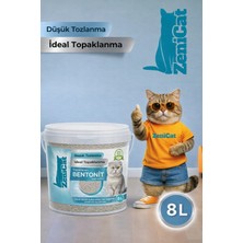 ZeniCat Naturel Bentonit Kedi Kumu 8 Lt – Kokusuz, %100 Doğal, Toz Oranı Azaltılmış