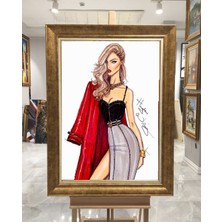 Giyense Altın Varaklı Çerçeveli Paspartulu Tablo ZS1222