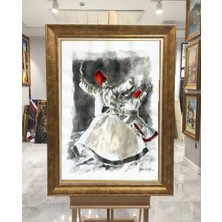 Giyense Altın Varaklı Çerçeveli Paspartulu Tablo ZS1292