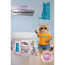 ZeniCat Bebek Pudralı Bentonit Kedi Kumu 10 Lt – İnce Taneli, Güçlü Topaklanan, Uzun Süreli Ferahlık