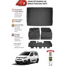 Citroen Berlingo 2024 Model Araca Özel Kokusuz Paspas Takımı + Demirili Bagaj Havuzu