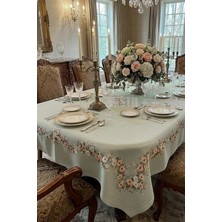 Çt Çeyizci Tekstil Masa Örtüsü, Dijital Baskılı Kanaviçe Tek Masa Örtüsü, Desenli Leke Tutmaz 120X160CM Masa Örtüsü