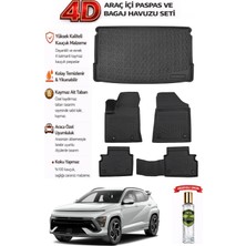 Hyundai Kona Benzinli 2023 Model Araca Özel Kokusuz Paspas Takımı + Üst Bagaj Havuzu