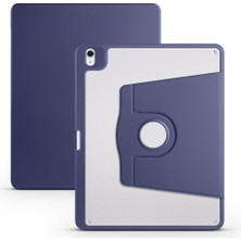Maks Technology iPad Air 13 2025 M3 Kılıf ​mkst Termik Kalem Bölmeli Dönebilen Standlı Kılıf - Lacivert