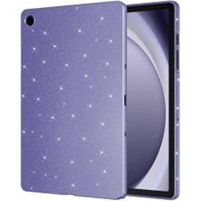 Maks Technology Galaxy Tab S10 Lite Simli Parlak Görünümlü Mkst Tablet Koton Kılıf - Derin Mor