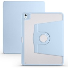 Maks Technology iPad Air 13 2025 M3 Kılıf ​mkst Termik Kalem Bölmeli Dönebilen Standlı Kılıf - Mavi