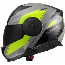 Ls2 Scope 2 Durıa Gri-Neon Sarı Kask (Siyah Vizör)