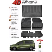 Peugeot Rifter 2023 Model Araca Özel Kokusuz Paspas Takımı +Demirsiz Bagaj Havuzu