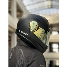 Ls2 Strobe 2 Mat Siyah Kask (Gold Vizör)