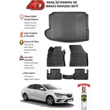 Renault Megane 4 2017 Model Araca Özel Kokusuz Paspas Takımı +Sol Kulaklı Bagaj Havuzu