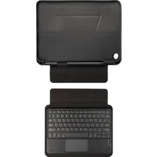 Maks Technology Galaxy Tab A9 Plus Uyumlu ​mkst Border Keyboard Bluetooh Bağlantılı Standlı Klavyeli Tablet Kılıfı-Siyah