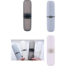 3b Trend Mavi Renk Seyahat Tipi Diş Fırçası ve Makyaj Fırçası Taşınabilir Hijyenik Saklama Kutusu