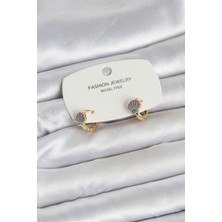 Ayder Timya Deniz Kabuğu Model Gold Pirinç Çocuk Küpe - TJ-BKP11649 TG/Tmy230555