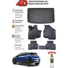 Renault Captur 2022 Model Araca Özel Kokusuz Paspas Takımı + Üst Bagaj Havuzu