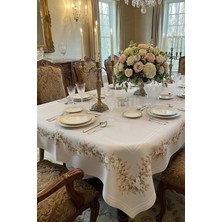 Çt Çeyizci Tekstil Masa Örtüsü, Dijital Baskılı Kanaviçe Tek Masa Örtüsü, Desenli Leke Tutmaz 120X260CM Masa Örtüsü