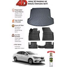 Renault Megane 4 2019 Model Araca Özel Kokusuz Paspas Takımı +Çift Kulaklı Bagaj Havuzu