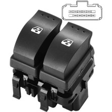 İzipec Renault Clio 2 1988-2002 Sol Taraf Çiftli Cam Düğmesi Siyah (ANC220)