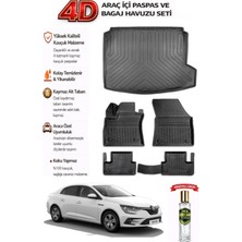 Renault Megane 4 2023 Model Araca Özel Kokusuz Paspas Takımı +Sağ Kulaklı Bagaj Havuzu