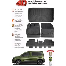Peugeot Rifter 2019 Model Araca Özel Kokusuz Paspas Takımı +Demirli Bagaj Havuzu