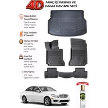 Mercedes W204 2009 Model Araca Özel Kokusuz Paspas Takımı + Rampalı Bagaj Havuzu