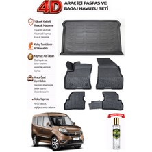 Fiat Doblo 2019 Model Araca Özel Kokusuz Paspas Takımı + Bagaj Havuzu