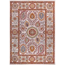 Çam Halı Funky 801 Stone Yün ve Bambu ile Özel Tezgahlarda Üretilen Otantik Desenli El Emeği Modern Uşak Halısı