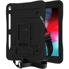 Maks Technology iPad 10.2 (8.nesil) ​mkst Yeni Nesil Kalem Bölmeli Defender Tablet Silikon - Siyah