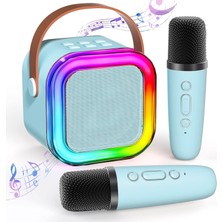 Arell Teknoloji Karaoke Kablosuz Hoparlör 2 Mikrofonlu Rgb Isikli Bluetooth Speaker Tf Kart/usb