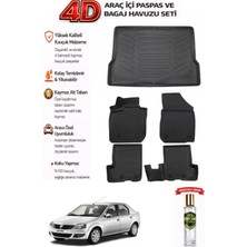 Dacia Logan Sedan 2007 Model Araca Özel Kokusuz Paspas Takımı + Bagaj Havuzu