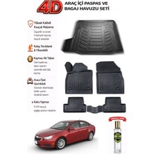 Chevrolet Cruze Sedan 2008 Model Araca Özel Kokusuz Paspas Takımı +Tek Kulak Bagaj Havuzu