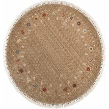 Çam Halı Funky 804 Vizon Daire Yün ve Bambu ile Özel Tezgahlarda Üretilen Otantik Desenli El Emeği Modern Uşak Halısı