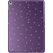 Maks Technology iPad 10.2 (8 Nesil) Simli Parlak Görünümlü ​mkst Tablet Koton Kılıf - Derin Mor
