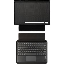 Maks Technology Galaxy Tab S10 Ultra ​mkst Border Keyboard Bluetooh Bağlantılı Standlı Klavyeli Tablet Kılıfı - Siyah