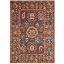 Çam Halı Funky 801 Antrasit Yün ve Bambu ile Özel Tezgahlarda Üretilen Otantik Desenli El Emeği Modern Uşak Halısı