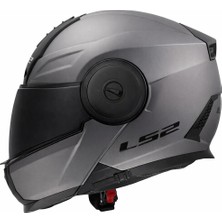 Mat Titanium Renkli Ls2 Scope 2 Kapalı Kask XL Beden, Mikrometrik Çene Bağlantısı ile Konforlu
