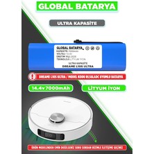 Global Batarya Dreame L10S Ultra Uyumlu Akıllı Robot Süpürge Bataryası 14.4V 7000MAH Li-Ion Pil (Ultra Kapasite)