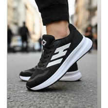 Solazer Erkek Siyah Beyaz Sneaker Günlük Yürüyüş Spor Ayakkabı 053-E