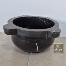 Abay Doğal Taş Toros Siyah Mermer Hamam Kurna