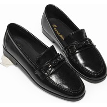 Tonny Black Kadın Siyah Loafer Rahat Toka Detaylı Günlük Babet