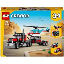 Adore Oyuncak ADORE LMC31146 LEGO HELİKOPTERLİ AÇIK KASA KAMYON