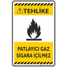 İsg Tabelam 50X70CM/FOSFORLU Kompozit/dikkat!patlayıcı Gaz Sigara Içilmez