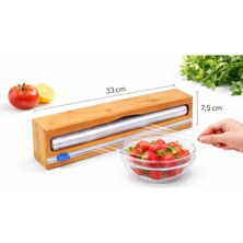 Yeterx Bambu Streç Film Kesici 33 cm – Kaydırmalı Güvenli Kesim Mekanizmalı