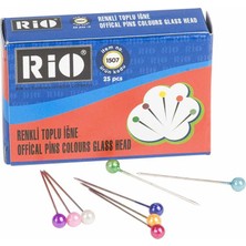 Rio Renkli Başlı Toplu İğne 25 Adet Renkli Cam Başlı Kullanım İçin Uygun