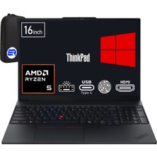 Lenovo Thinkpad E16 Amd Ryzen 5 220 16GB Ram 1tb SSD 16'' Inç Wuxga WIN11 Pro 21ST0058TXEP4 + Elektropasaj Çanta