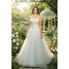 S&G Gelinlik Gipür İşlemeli  36-38 Beden Gelinlik