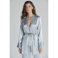 Pierre Cardin Kadife Saten 3'lü Pijama Takım Kadın Mint Renkli Şık Desenli Özel Tasarım