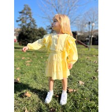 Minipeak Kids La'ciel Paris Sarı Fırfır Detaylı Bluz ve Etek Takım