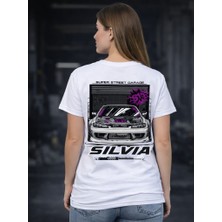 Levo Siyah Oversize Nissan Silvia S15 Monalisa Baskılı Tişört Araba Baskılı Tshirt Silvia1