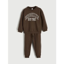 LC Waikiki Lcw Kids Kahverengi Erkek Çocuk Brooklyn Baskılı Eşofman Takımı